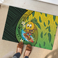 Hawaii Surfing Mango Rubber Doormat Manako Polynesian Fish Hook LT14 - Polynesian Pride