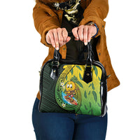 Hawaii Surfing Mango Shoulder Handbag Manako Polynesian Fish Hook LT14 One Size Green - Polynesian Pride