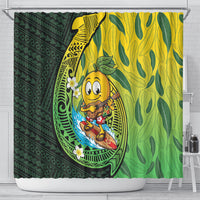 Hawaii Surfing Mango Shower Curtain Manako Polynesian Fish Hook LT14 - Polynesian Pride