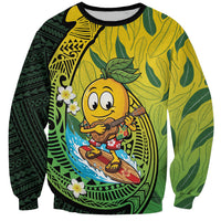 Hawaii Surfing Mango Sweatshirt Manako Polynesian Fish Hook LT14 Unisex Green - Polynesian Pride