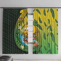 Hawaii Surfing Mango Window Curtain Manako Polynesian Fish Hook LT14 With Hooks Green - Polynesian Pride