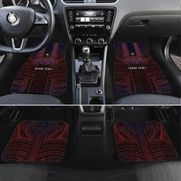 Filipino Barong Tagalog Inspired Personalised Car Mats Mabuhay Philippines Festival Polynesian Pattern LT14 Set 4pcs Black - Polynesian Pride