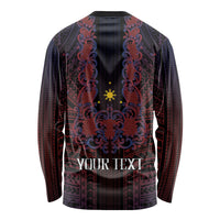 Filipino Barong Tagalog Inspired Personalised Long Sleeve Shirt Mabuhay Philippines Festival Polynesian Pattern LT14 - Polynesian Pride