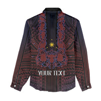 Filipino Barong Tagalog Inspired Personalised Women Casual Shirt Mabuhay Philippines Festival Polynesian Pattern LT14 - Polynesian Pride