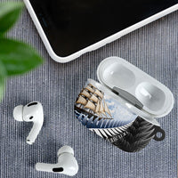 Personalised New Zealand Pakeha AirPods Case Kiwi Silver Fern and Sailing Ship Compass LT14 - Polynesian Pride