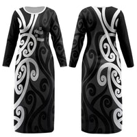 Lil Pakeha Lil Maori New Zealand Couples Matching Long Sleeve Bodycon Dress and Hawaiian Shirt Kiwi Proud Mangopare Pattern LT14 - Polynesian Pride