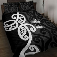 Lil Pakeha Lil Maori New Zealand Quilt Bed Set Kiwi Proud Mangopare Pattern LT14 Black - Polynesian Pride