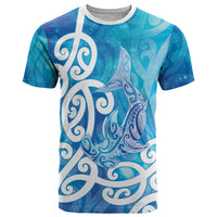 Hammerhead Shark Tattoo New Zealand T Shirt Maori Galaxy Mangopare Pattern LT14 Turquoise - Polynesian Pride