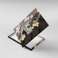 Brown and Black Hawaii Shark Tattoo Canvas Wall Art Puakenikeni Lei Plumeria Polynesian Pattern - Polynesian Pride