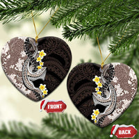 Brown and Black Hawaii Shark Tattoo Ceramic Ornament Puakenikeni Lei Plumeria Polynesian Pattern - Polynesian Pride