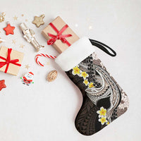 Brown and Black Hawaii Shark Tattoo Christmas Stocking Puakenikeni Lei Plumeria Polynesian Pattern - Polynesian Pride