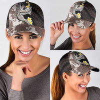 Brown and Black Hawaii Shark Tattoo Classic Cap Puakenikeni Lei Plumeria Polynesian Pattern - Polynesian Pride