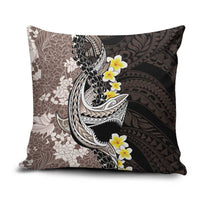 Brown and Black Hawaii Shark Tattoo Pillow Cover Puakenikeni Lei Plumeria Polynesian Pattern LT14 Black - Polynesian Pride