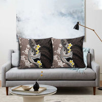 Brown and Black Hawaii Shark Tattoo Pillow Cover Puakenikeni Lei Plumeria Polynesian Pattern LT14 - Polynesian Pride