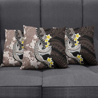 Brown and Black Hawaii Shark Tattoo Pillow Cover Puakenikeni Lei Plumeria Polynesian Pattern LT14 - Polynesian Pride