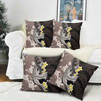 Brown and Black Hawaii Shark Tattoo Pillow Cover Puakenikeni Lei Plumeria Polynesian Pattern LT14 - Polynesian Pride