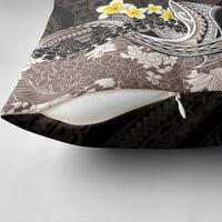 Brown and Black Hawaii Shark Tattoo Pillow Cover Puakenikeni Lei Plumeria Polynesian Pattern LT14 - Polynesian Pride