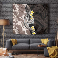 Brown and Black Hawaii Shark Tattoo Tapestry Puakenikeni Lei Plumeria Polynesian Pattern LT14 Black - Polynesian Pride