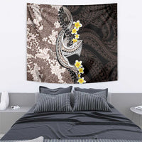 Brown and Black Hawaii Shark Tattoo Tapestry Puakenikeni Lei Plumeria Polynesian Pattern LT14 - Polynesian Pride