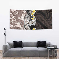 Brown and Black Hawaii Shark Tattoo Tapestry Puakenikeni Lei Plumeria Polynesian Pattern LT14 - Polynesian Pride