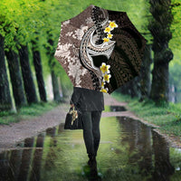 Brown and Black Hawaii Shark Tattoo Umbrella Puakenikeni Lei Plumeria Polynesian Pattern LT14 - Polynesian Pride