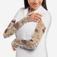 Khaki Palaka Hawaii Cowboy Arm Sleeves Puakenikeni Lei Paniolo Papale Seamless Vibes - Polynesian Pride