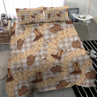 Khaki Palaka Hawaii Cowboy Bedding Set Puakenikeni Lei Paniolo Papale Seamless Vibes LT14 - Polynesian Pride