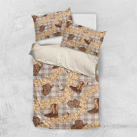 Khaki Palaka Hawaii Cowboy Bedding Set Puakenikeni Lei Paniolo Papale Seamless Vibes LT14 US Twin 172cm x 218cm Khaki - Polynesian Pride
