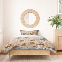 Khaki Palaka Hawaii Cowboy Bedding Set Puakenikeni Lei Paniolo Papale Seamless Vibes LT14 - Polynesian Pride