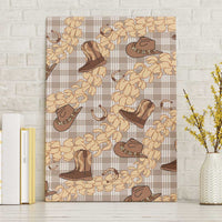 Khaki Palaka Hawaii Cowboy Canvas Wall Art Puakenikeni Lei Paniolo Papale Seamless Vibes - Polynesian Pride