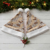 Khaki Palaka Hawaii Cowboy Christmas Santa Hat Puakenikeni Lei Paniolo Papale Seamless Vibes - Polynesian Pride