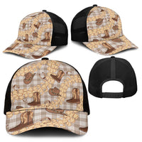 Khaki Palaka Hawaii Cowboy Mesh Trucker Cap Puakenikeni Lei Paniolo Papale Seamless Vibes - Polynesian Pride