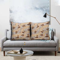 Khaki Palaka Hawaii Cowboy Pillow Cover Puakenikeni Lei Paniolo Papale Seamless Vibes LT14 - Polynesian Pride