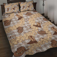 Khaki Palaka Hawaii Cowboy Quilt Bed Set Puakenikeni Lei Paniolo Papale Seamless Vibes - Polynesian Pride
