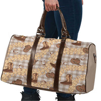 Khaki Palaka Hawaii Cowboy Travel Bag Puakenikeni Lei Paniolo Papale Seamless Vibes LT14 - Polynesian Pride