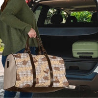 Khaki Palaka Hawaii Cowboy Travel Bag Puakenikeni Lei Paniolo Papale Seamless Vibes LT14 - Polynesian Pride
