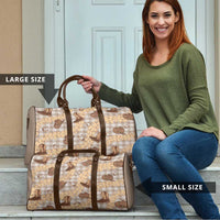 Khaki Palaka Hawaii Cowboy Travel Bag Puakenikeni Lei Paniolo Papale Seamless Vibes LT14 - Polynesian Pride