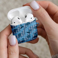 Cyan Palaka Hawaii Cowboy AirPods Case Puakenikeni Lei Paniolo Papale Seamless Vibes LT14 - Polynesian Pride
