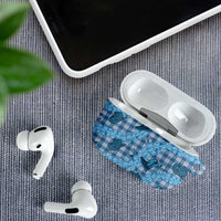 Cyan Palaka Hawaii Cowboy AirPods Case Puakenikeni Lei Paniolo Papale Seamless Vibes LT14 - Polynesian Pride