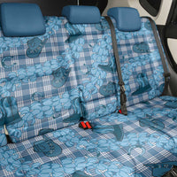 Cyan Palaka Hawaii Cowboy Back Car Seat Cover Puakenikeni Lei Paniolo Papale Seamless Vibes - Polynesian Pride