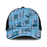 Cyan Palaka Hawaii Cowboy Baseball Net Cap Puakenikeni Lei Paniolo Papale Seamless Vibes - Polynesian Pride