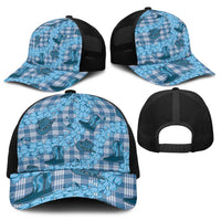 Cyan Palaka Hawaii Cowboy Baseball Net Cap Puakenikeni Lei Paniolo Papale Seamless Vibes - Polynesian Pride