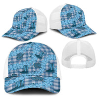 Cyan Palaka Hawaii Cowboy Baseball Net Cap Puakenikeni Lei Paniolo Papale Seamless Vibes - Polynesian Pride