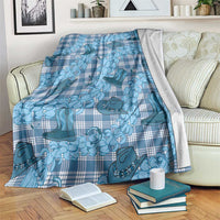 Cyan Palaka Hawaii Cowboy Blanket Puakenikeni Lei Paniolo Papale Seamless Vibes - Polynesian Pride