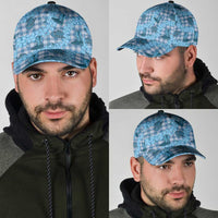 Cyan Palaka Hawaii Cowboy Classic Cap Puakenikeni Lei Paniolo Papale Seamless Vibes - Polynesian Pride