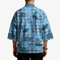 Cyan Palaka Hawaii Cowboy Kimono Puakenikeni Lei Paniolo Papale Seamless Vibes - Polynesian Pride