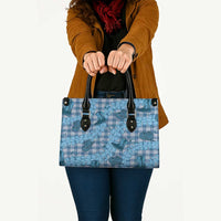 Cyan Palaka Hawaii Cowboy Leather Bag Puakenikeni Lei Paniolo Papale Seamless Vibes LT14 - Polynesian Pride