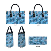 Cyan Palaka Hawaii Cowboy Leather Bag Puakenikeni Lei Paniolo Papale Seamless Vibes LT14 - Polynesian Pride