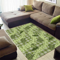 Lime Palaka Hawaii Cowboy Area Rug Puakenikeni Lei Paniolo Papale Seamless Vibes - Polynesian Pride