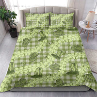 Lime Palaka Hawaii Cowboy Bedding Set Puakenikeni Lei Paniolo Papale Seamless Vibes - Polynesian Pride